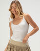 HEART & HIPS Lace Trim Womens V-Neck Cami image number 1