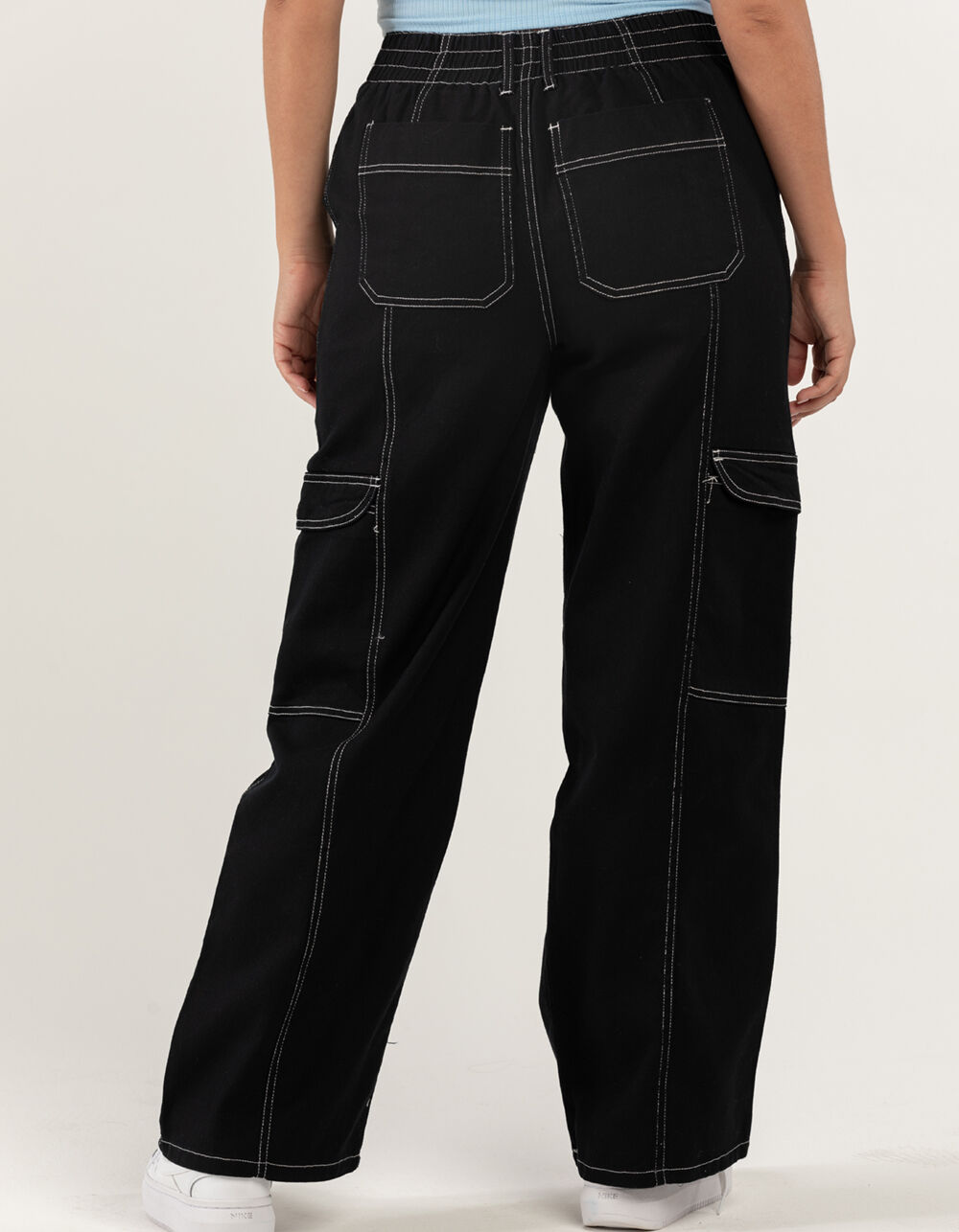 RSQ Womens Smock Waist Loose Cargo Pants - BLACK | Tillys