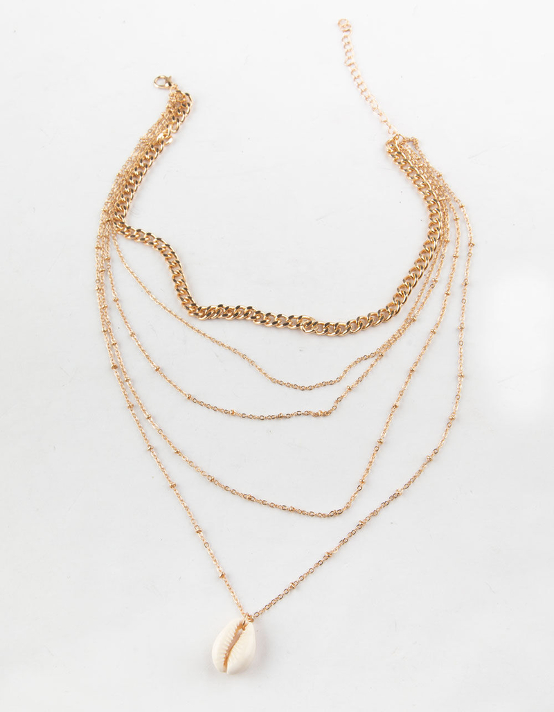 FULL TILT Layered Chain Puka Necklace image number 0