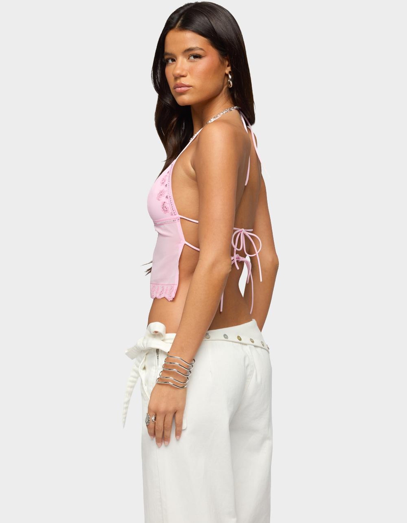 EDIKTED Allise Backless Sequin Halter Top image number 2