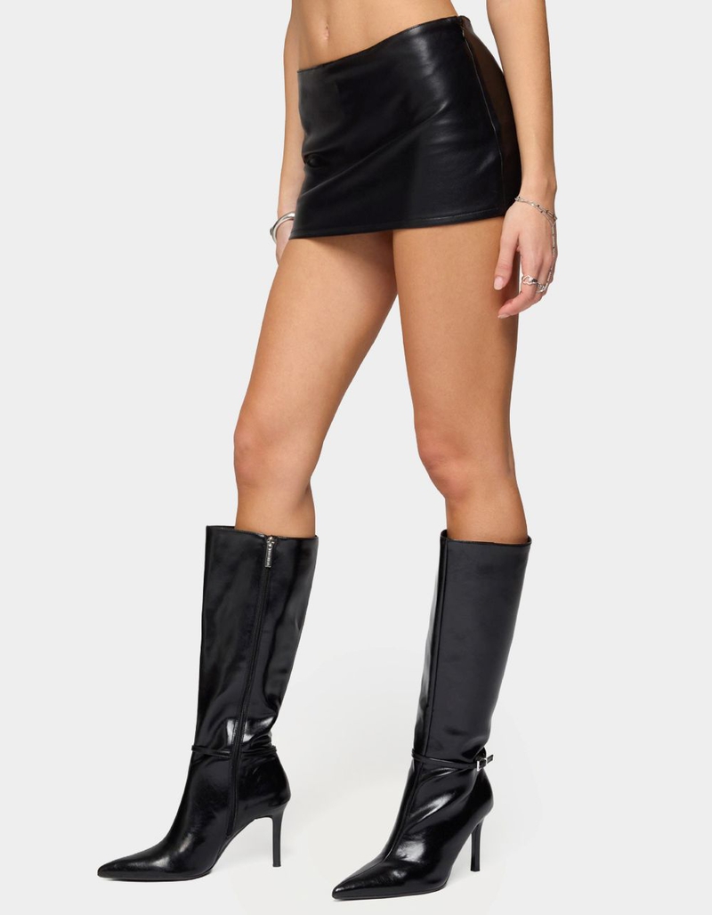 EDIKTED Viki Faux Leather Mini Skort image number 1