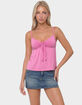 EDIKTED Michey Tie Front Babydoll Tank Top image number 1