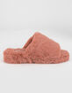 QUPID Faux Fur Womens Blush Slide Sandals image number 2