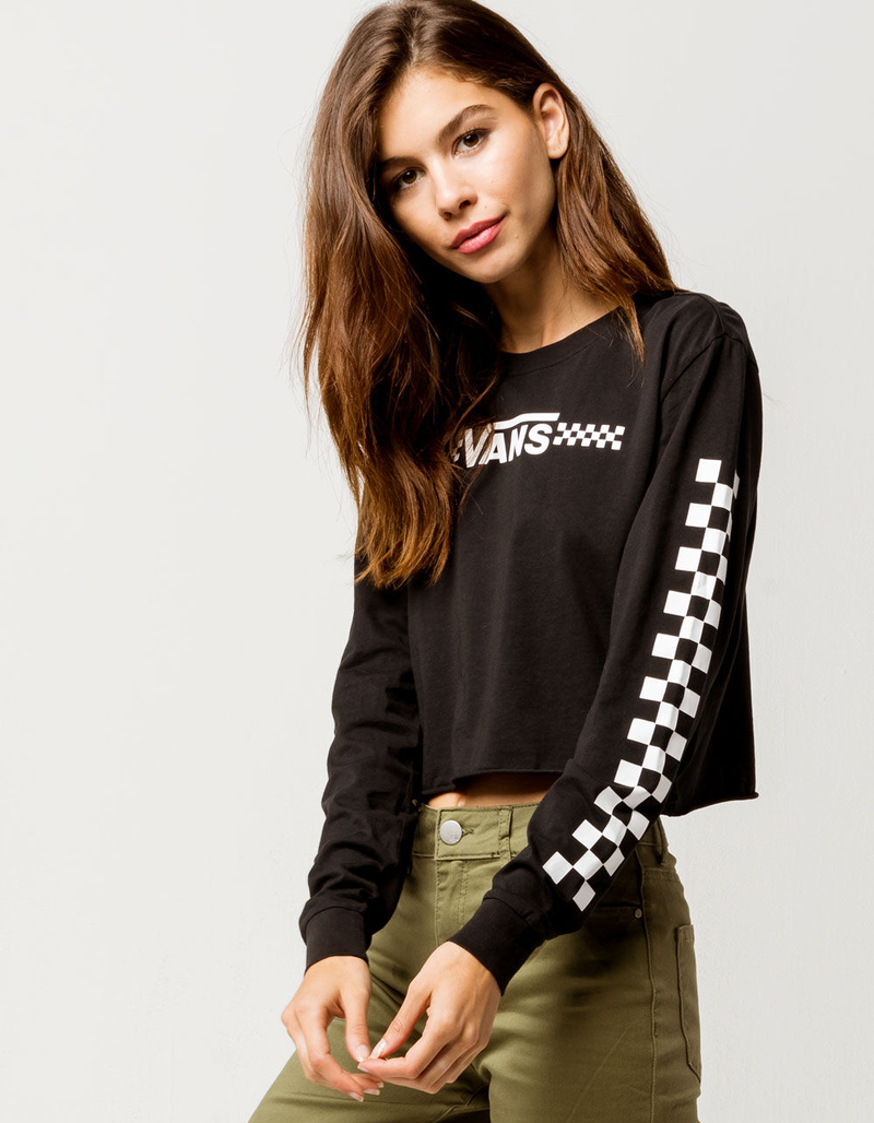 VANS Funnier Times Black Womens Crop Tee image number 0