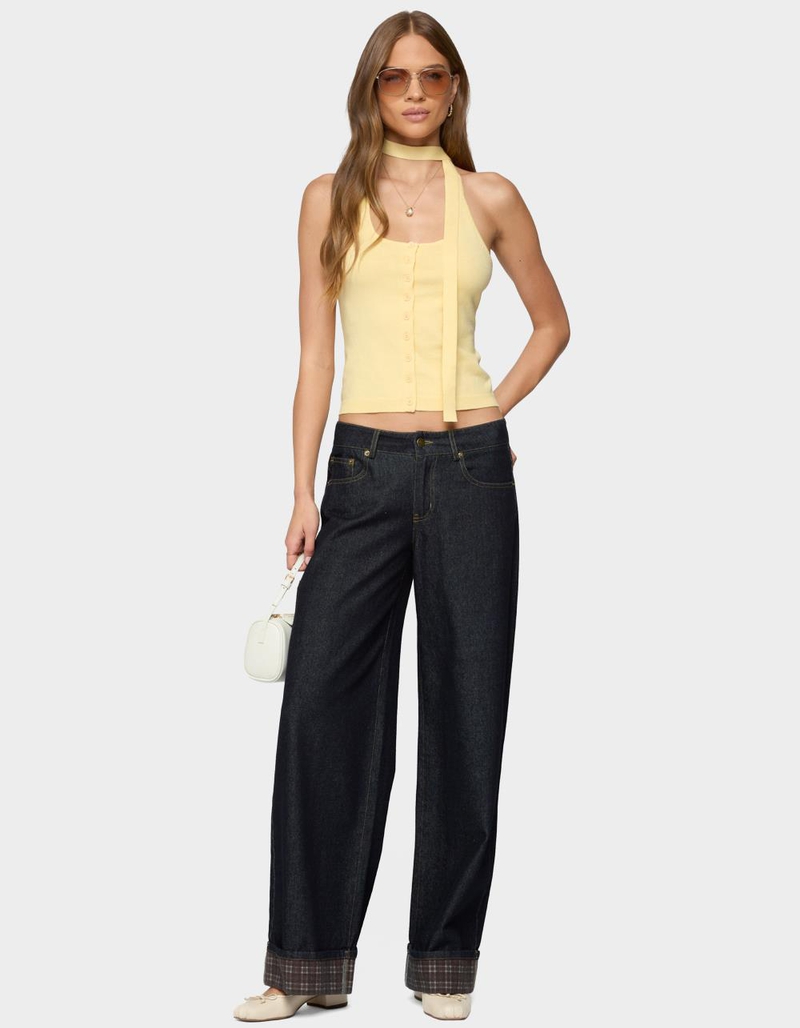 EDIKTED Two Piece Knit Halter Top image number 4