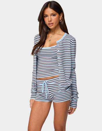 EDIKTED Lillian Striped Button Up Knit Cardigan Alternative Image