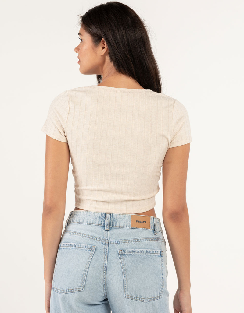 BOZZOLO Wide Rib Womens Crew Neck Top image number 2