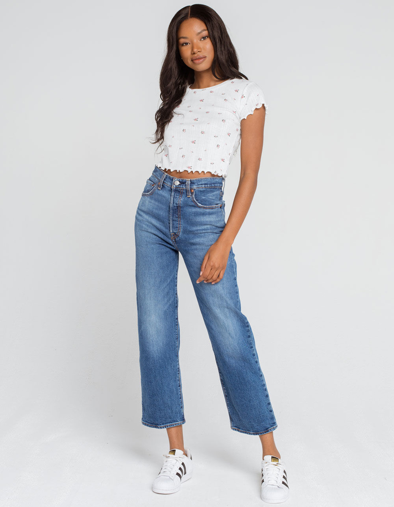 IVY & MAIN Ditsy Pointelle Womens Tee image number 3