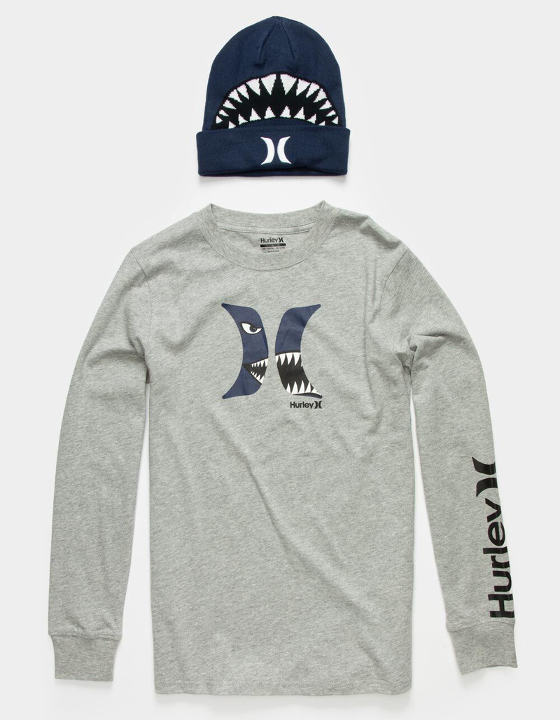 HURLEY Shark Bait 2 Piece Boys T-Shirt & Beanie Set image number 0