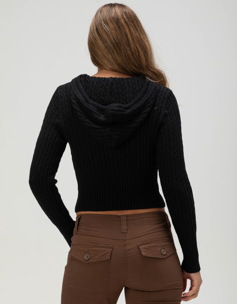 RSQ Womens Cable Zip-Up Sweater image number 3
