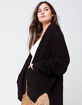RSQ Chenille Shaker Knit Black Womens Cardigan image number 1