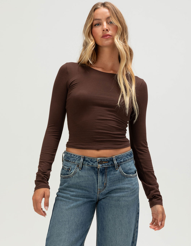 TILLYS Womens Long Sleeve Baby Tee image number 0
