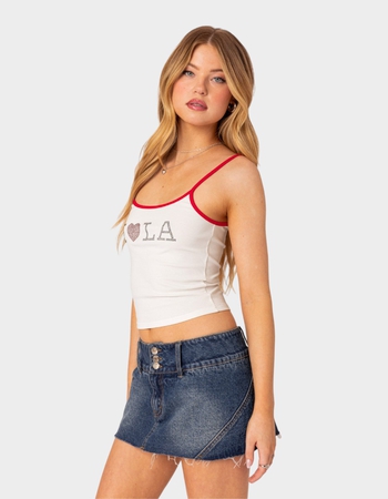 EDIKTED LA Lover Rhinestone Tank Top Alternative Image