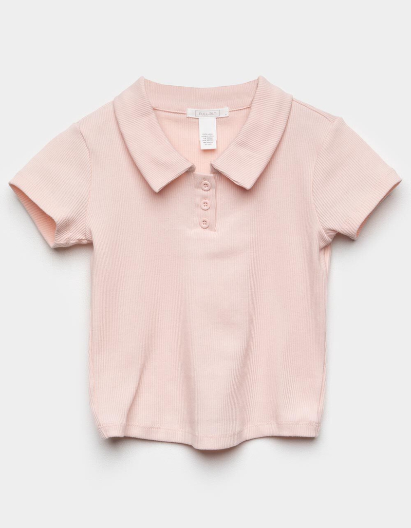 FULL TILT Solid Girls Light Pink Polo Shirt image number 0