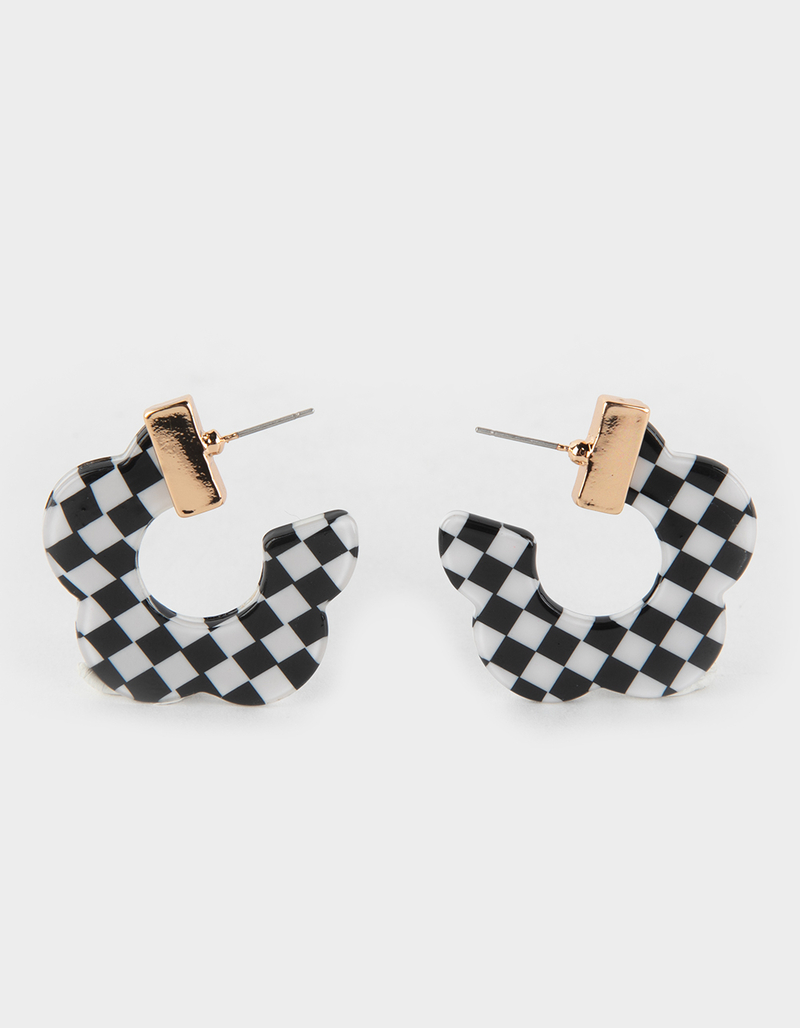 FULL TILT Checkered Hoop Earrings image number 0