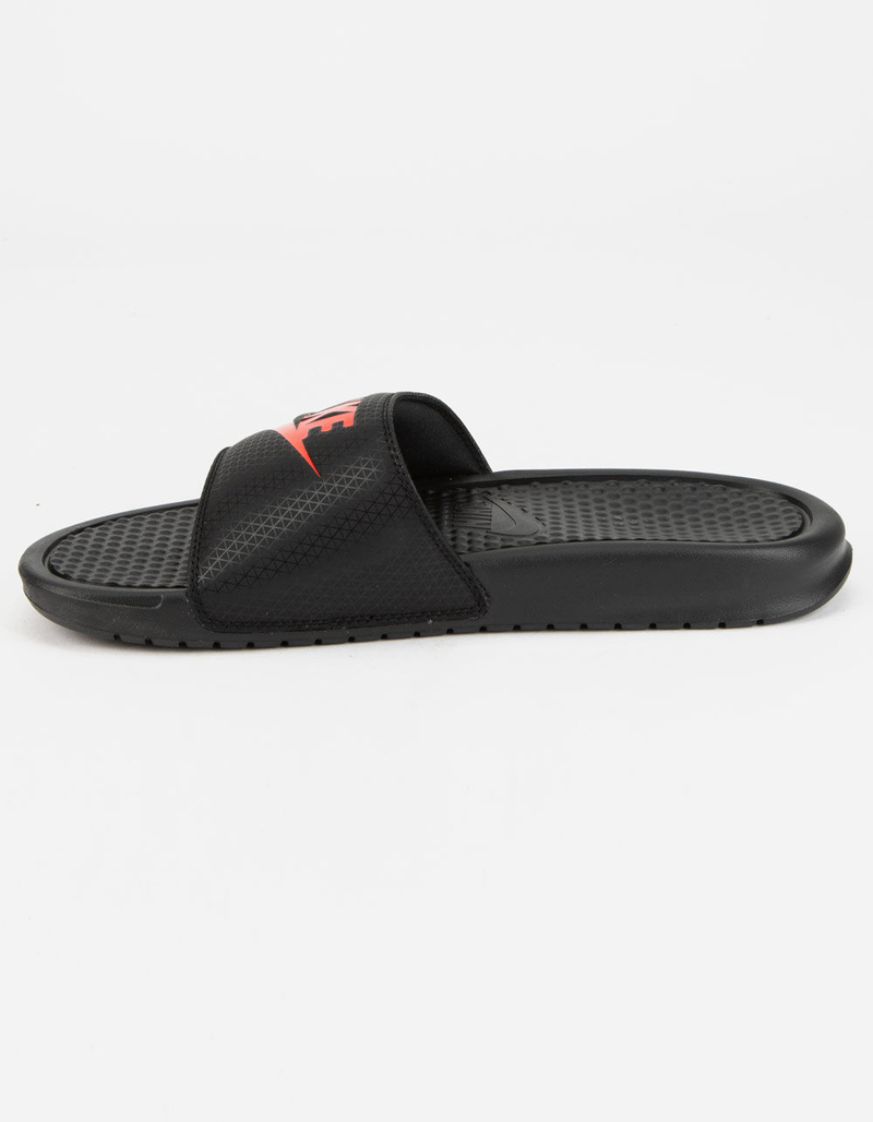 NIKE Benassi JDI Mens Black & Red Slide Sandals image number 3