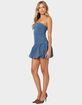 EDIKTED Denim Bubble Skirt Mini Dress image number 2