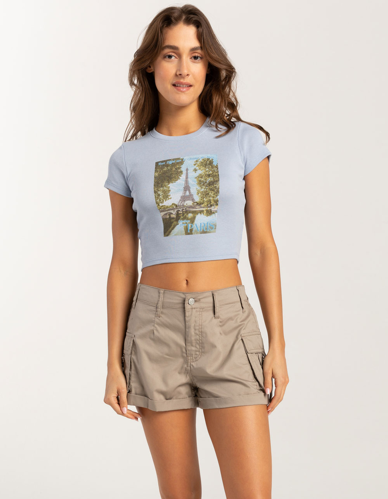 RSQ Womens Mid Rise Poplin Cargo Shorts image number 0