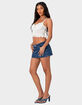 EDIKTED Spencer Low Rise Denim Womens Mini Skirt image number 3
