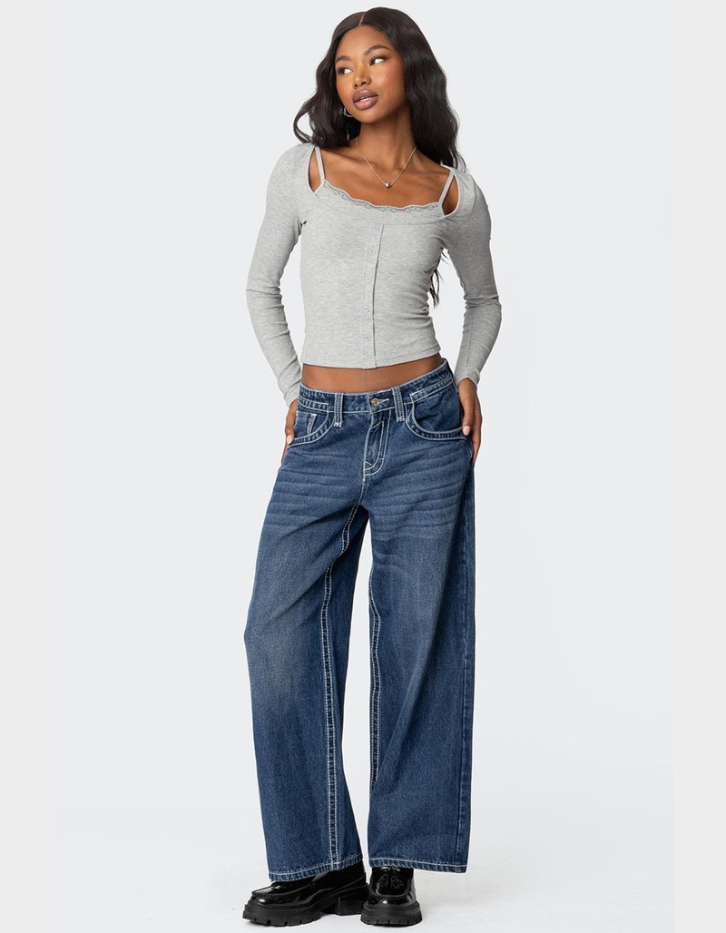 EDIKTED Josi Layered Ribbed Top image number 3