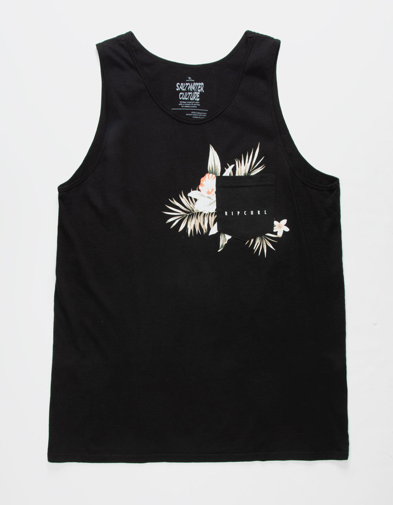 RIP CURL The Digs Black Mens Pocket Tank Top image number 0