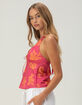 FULL TILT Hibiscus Womens Halter Top image number 3
