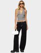 EDIKTED Contrast Stitch Low Rise Jeans image number 5