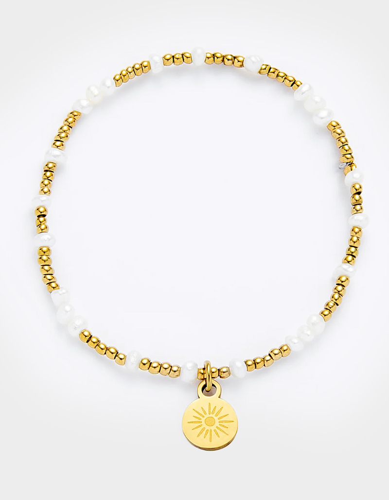 MAUKA Mixed Gold & Pearl Beaded Bracelet image number 0