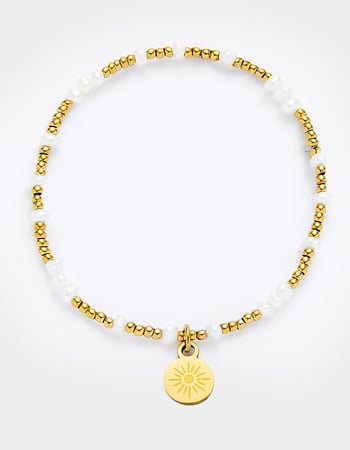 MAUKA Mixed Gold & Pearl Beaded Bracelet Primary Image