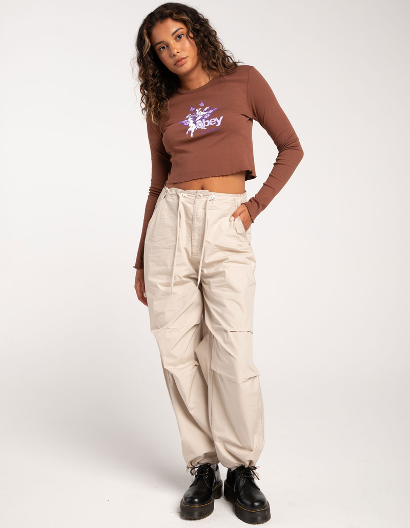 OBEY Its All Love Womens Crop Long Sleeve Tee image number 4