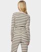 EDIKTED Avalie Striped Ribbed Long Sleeve Tee image number 3
