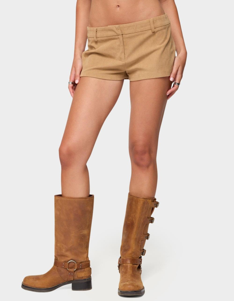 EDIKTED Kyler Corduroy Micro Shorts image number 0