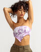 FULL TILT Tie Dye Hanky Lavender Tube Top image number 1