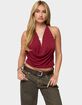 EDIKTED Irina Stud Cowl Neck Halter Top image number 1