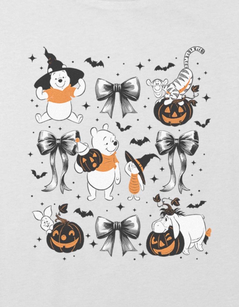WINNIE THE POOH Spooky Bows Grid Girls Crop Tee image number 1