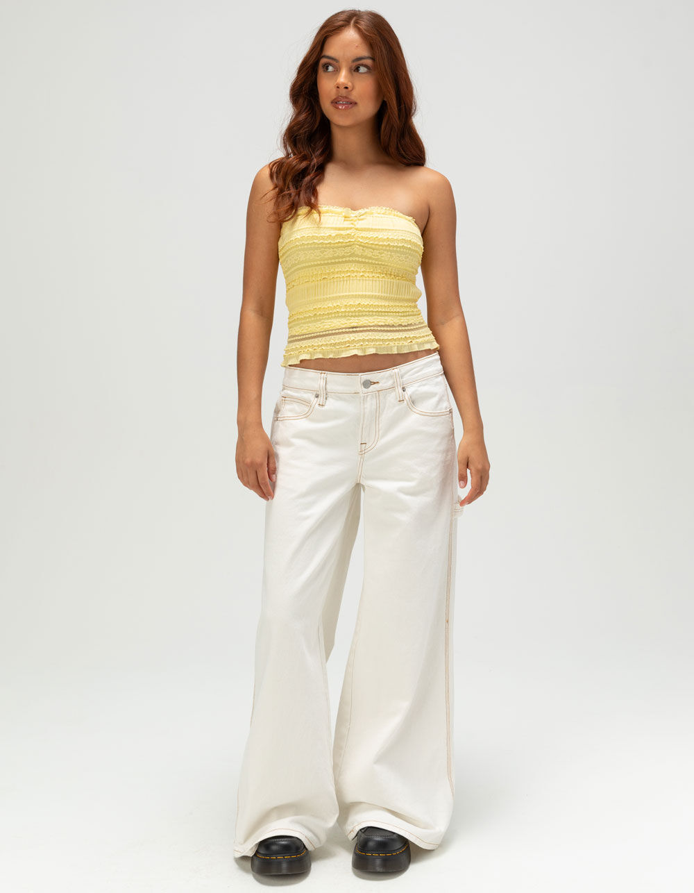 トップス OPENYY OMBRE LACE TOP, YELLOW OPENYY OMBRE LACE TOP, YELLOW