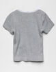 WHITE FAWN Lace Trim Girls Heather Gray Tee image number 2