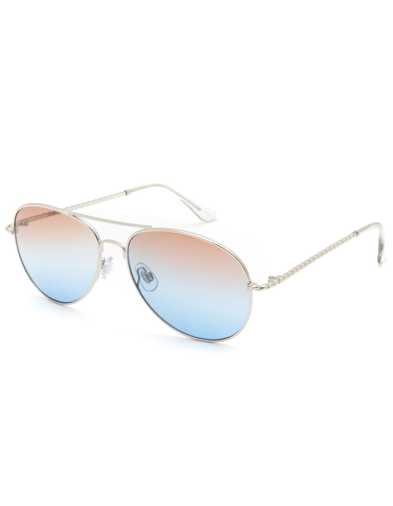 Classic Aviator Braided Temple Sunglasses image number 0