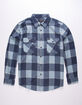 BRIXTON Bowery Navy and Yellow Mens Flannel Shirt