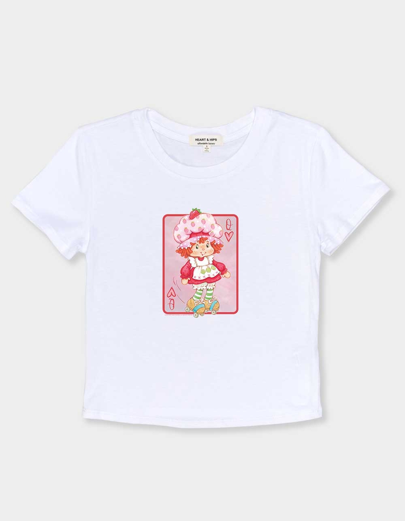 STRAWBERRY SHORTCAKE Queen Of Hearts Womens Baby Tee image number 1