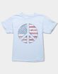 PEACE American Flag Block Unisex Kids Tee image number 1
