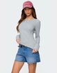 EDIKTED Helaine Waffle Henley Tee image number 3