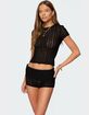 EDIKTED Rye Sheer Textured Tee image number 4