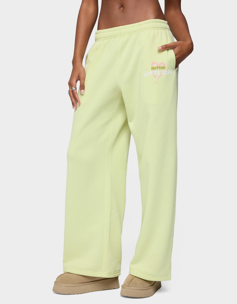 EDIKTED Matcha Lover Straight Leg Sweatpants image number 0