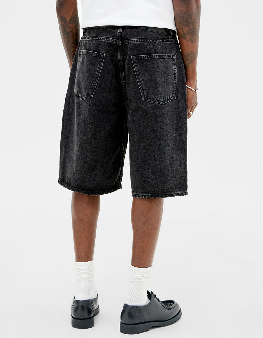 BDG Urban Outfitters Jack Mens Relaxed Wide Fit Shorts - BLACK