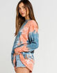 FREE PEOPLE Be Free Tie Dye Womens Blue & Pink Tee image number 2