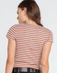 DICKIES Stripe V Neck Womens Baby Tee image number 4