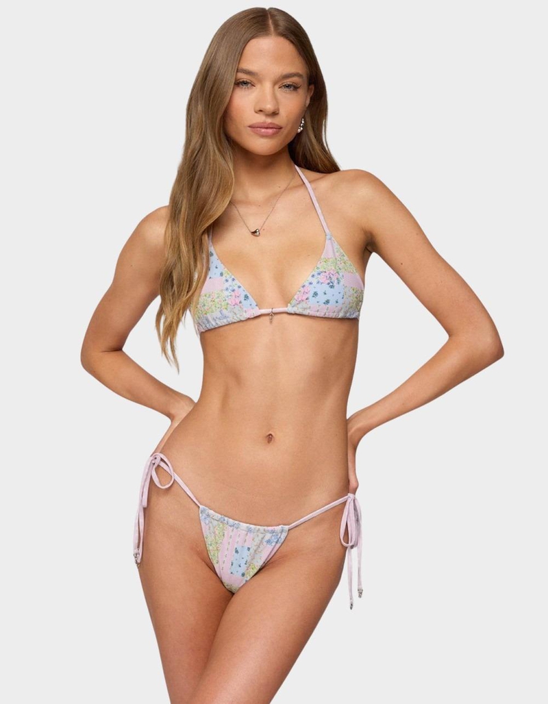 EDIKTED Patchwork Triangle Bikini Top image number 0