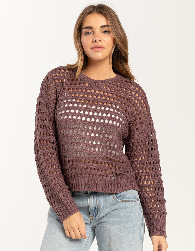 FULL TILT Essentials Open Knit Womens Pullover Sweater image number 4