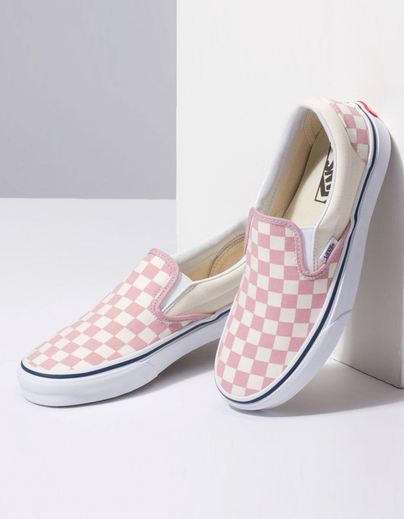 VANS Checkerboard Classic Slip-On Zephyr Pink Womens Shoes image number 3